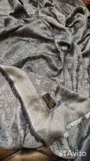 Платок теплый шаль 140см кашемир/шелк LV италия