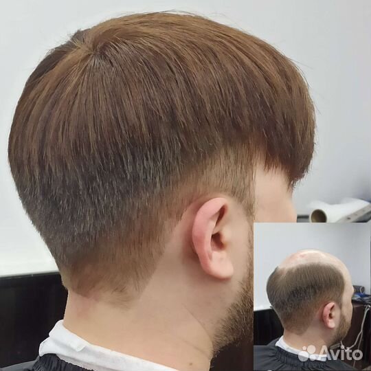 Мужские накладки из натуральных волос