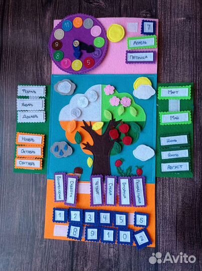 Мягкий развивающий бизиборд