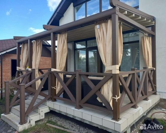 Навесы,Перголы,Маркизы,Остекление,Шторы в беседку