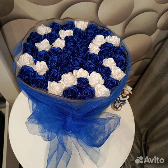 Мыльные розы,букеты из атластной ленты