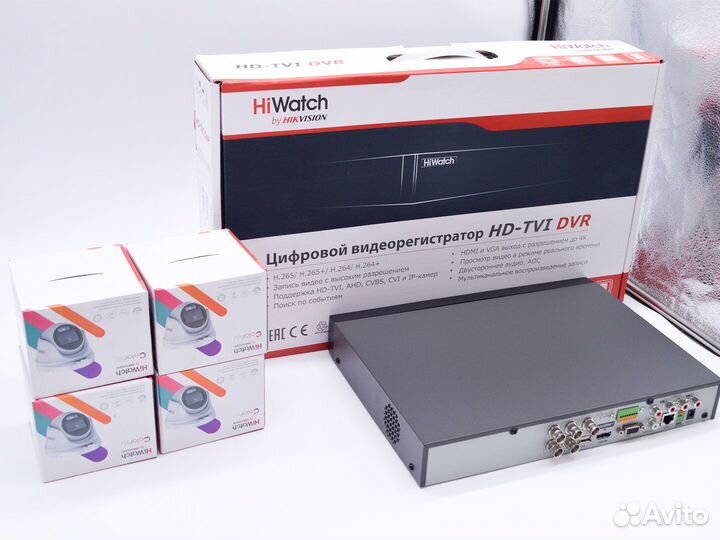 Видеонаблюдение HiWatch 5мп купольное ColorVu