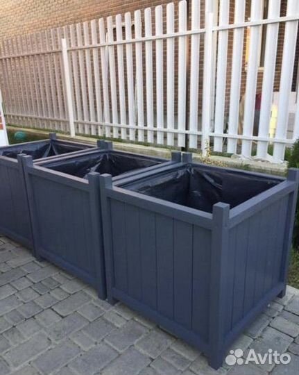 Деревянные уличные ящики (кашпо)