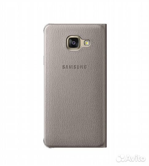 Оригинальный Flip Wallet для Samsung A3 2016 Gold