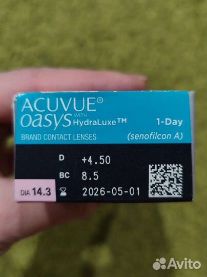 Линзы контактные acuvue oasys 1 day, +4,5