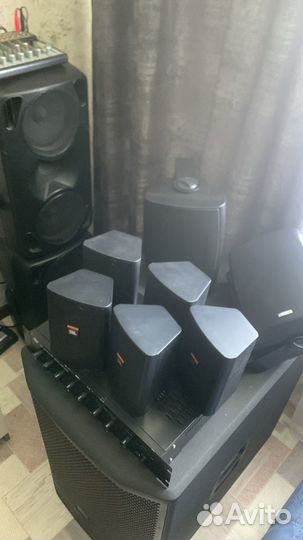 Сабвуфер JBL. Комплект колонок +микшер