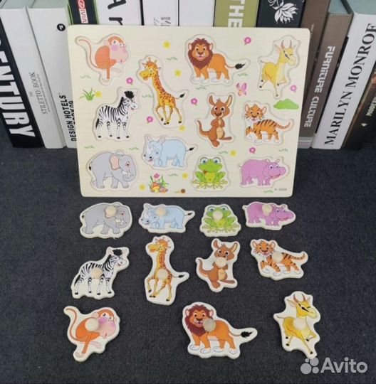 Деревянные пазлы вкладыши