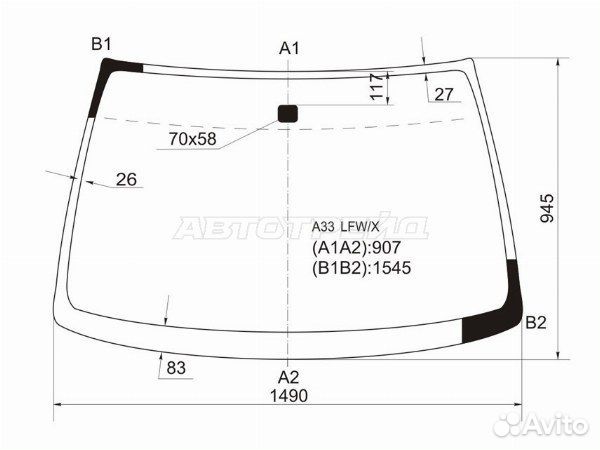 Стекло лобовое infiniti I30
