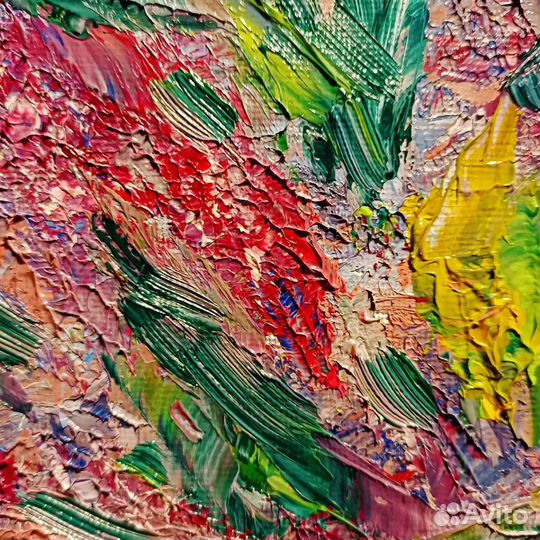 Картина маслом, цветы, букет, сирень