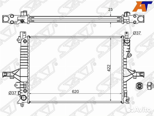 Радиатор volvo S60 00-09, volvo S80 98-05, volvo V