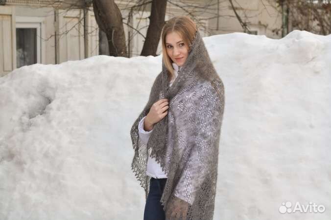 Пуховый платок(паутинка) 140х140