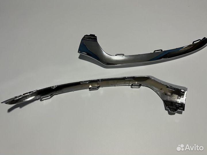 Боковые хром накладки Mercedes w205 AMG бампера