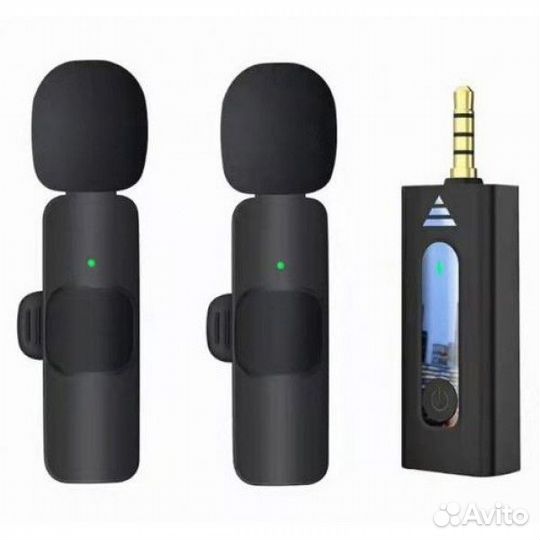 Микрофон прищепка петличный беспроводной комплект