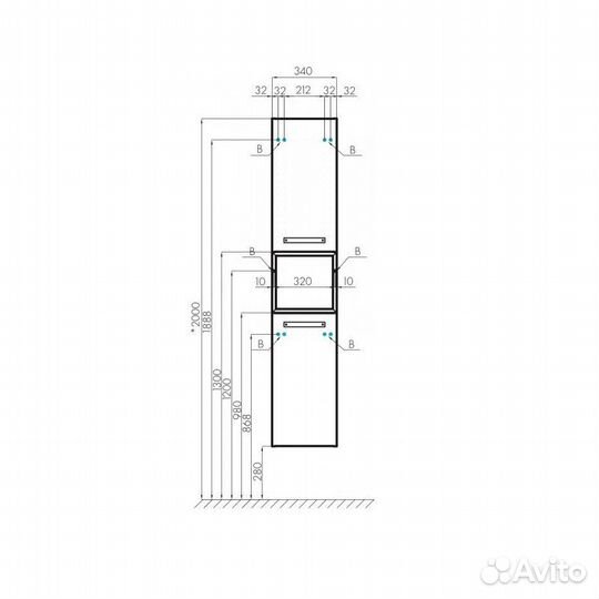 Шкафчик aquaton Лофт Фабрик, дуб эндгрейн (1A24280