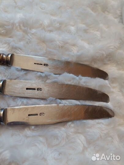 Нож столовый мельхиоровая ручка 3 шт