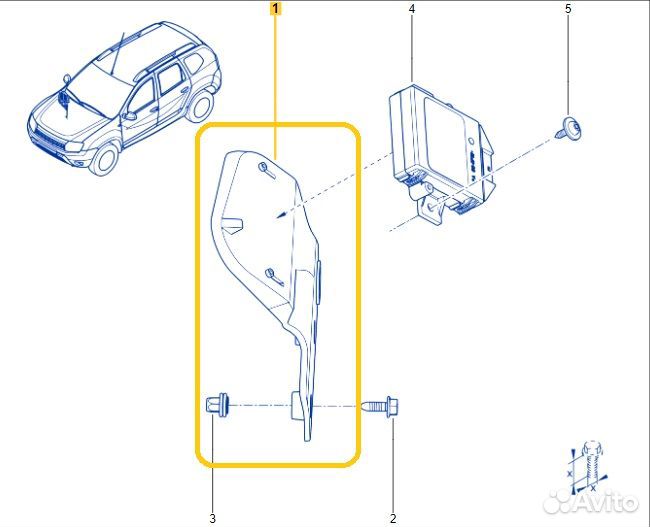 Кронштейн блока управления Renault Duster F4RE410