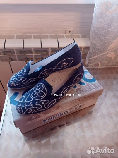 Новые Туфли Праздничные Kapika Нат. Замша р35