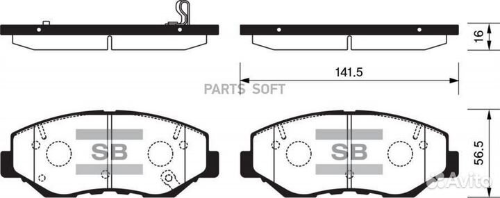 Sangsin brake SP1237 sansing Передние колодки, Hon