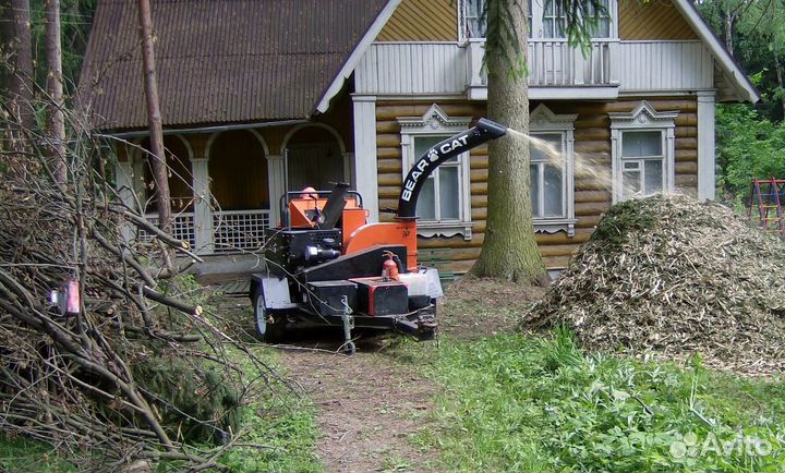 Расчистка участка Измельчение веток Спил деревьев