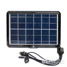 Зарядное устройство с солнечной панелью 6V 6W