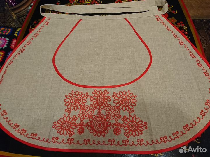 Заонежская вышивка. Фартук. Лен