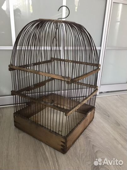 Клетка старая антикварная птиц попугаев