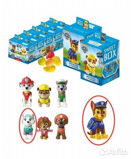 Фигурки Щенячий патруль 1 и 2 Sweet box, обмен