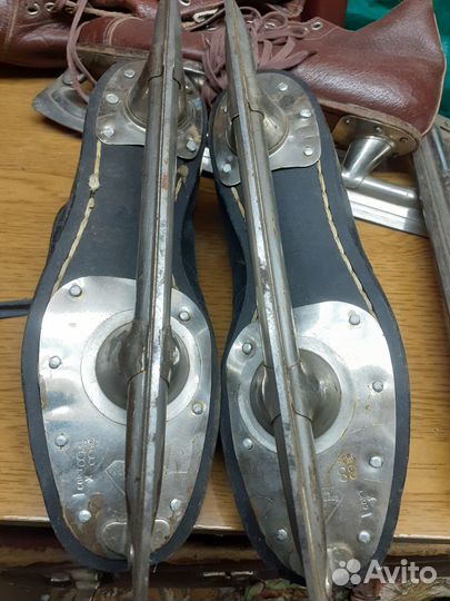 Коньки СССР на кожаных ботинках