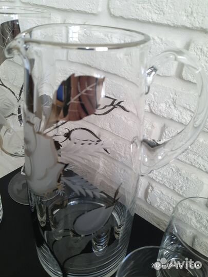 Набор для воды 1+6 и бокал, Bohemia, Чехия