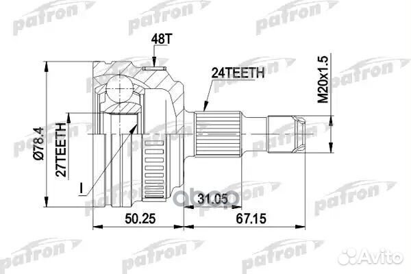 ШРУС наружн к-кт 24x57x27 ABS:48T mercedes-benz