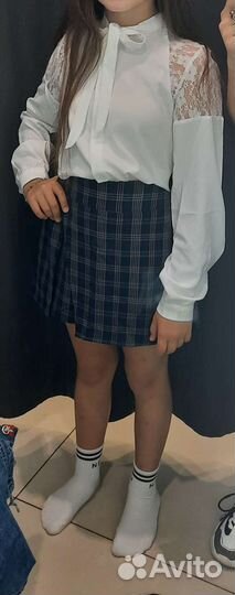Блузкая белая 146 152 Глория джинс