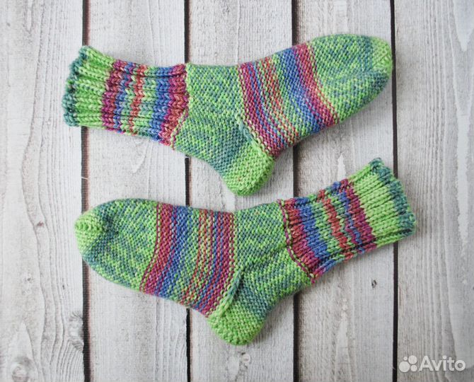 Носки вязаные шерстяные детские размер 13