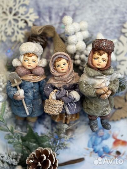 Ватная ёлочная игрушка 