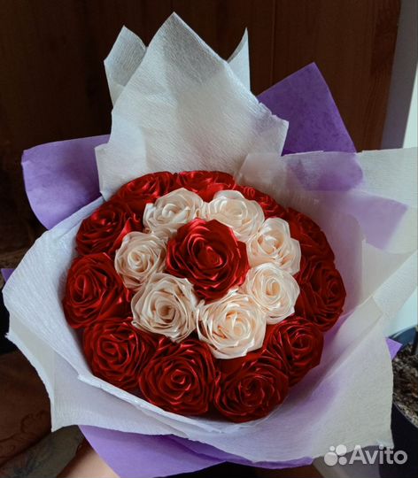 Букеты из атласных лент