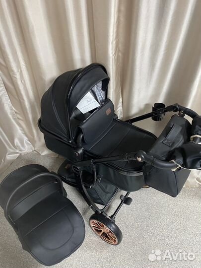 Коляска Luxmom 608 Эко кожа 3 в 1 2 в 1