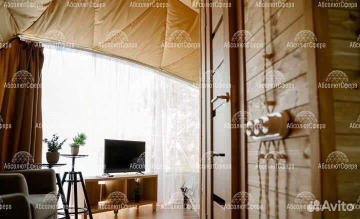 Летний геокупол для глэмпинга. Сферический шатер