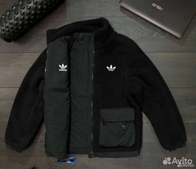 Куртка adidas двухсторонняя барашка