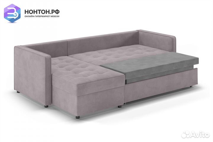 Диван угловой тик-так Модо серо-бежевый