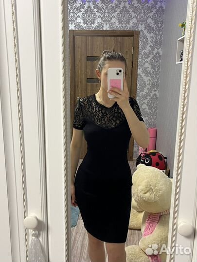 Платье черное лапша