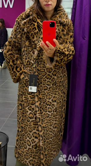 Шуба женская искуственная леопардовая
