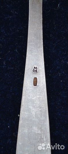 Серебряная чайная ложка. 916 пр. звезда. вес 25.3