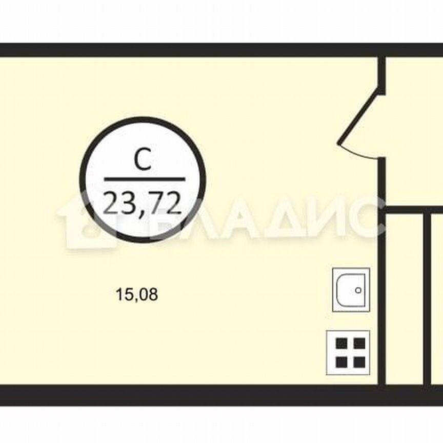 Апартаменты-студия, 22,6 м², 17/19 эт.