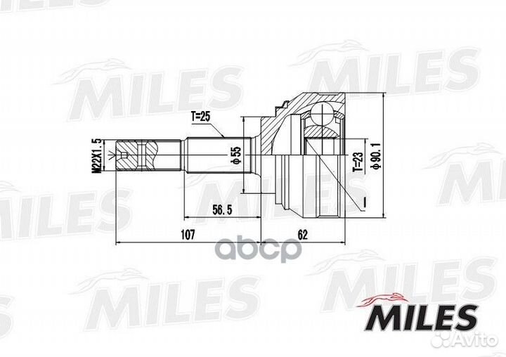 ШРУС наружный nissan sunny 1.6 90-95 (GKN 30278