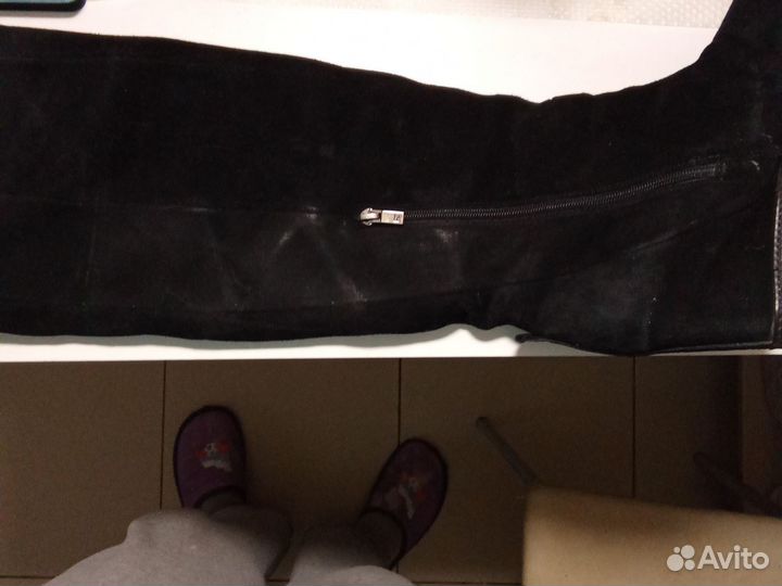 Сапоги женские натуральная кожа замша 39