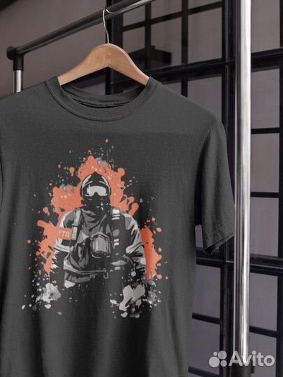 Футболка с принтом в стиле минимализм №1-35HG