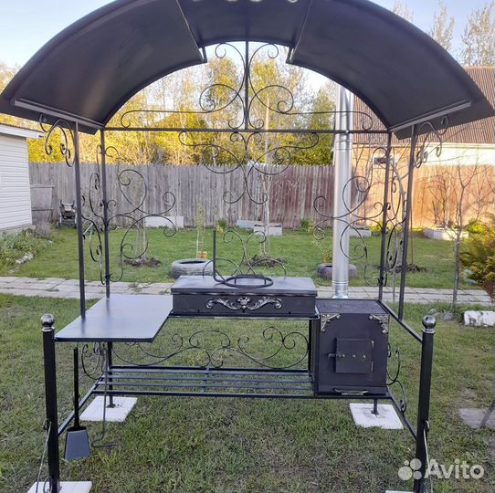 Мангал с печью под казан