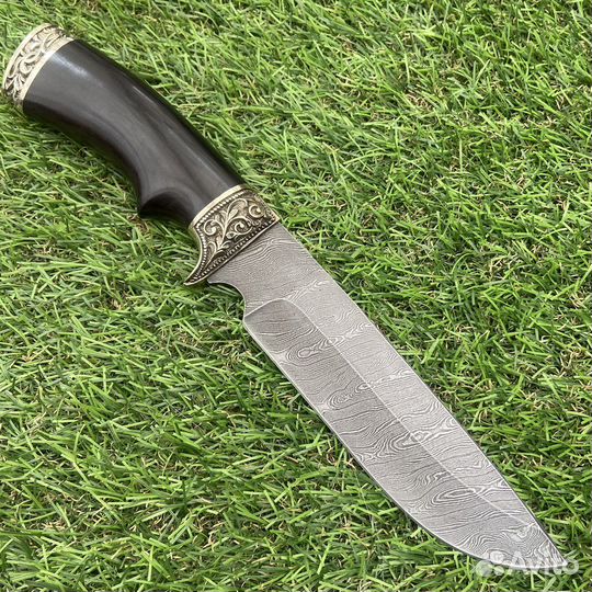 Нож Лорд Дамасская сталь,граб мельхиор
