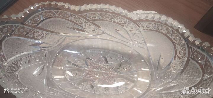 Огромная фруктовница(ваза) хрусталь СССР
