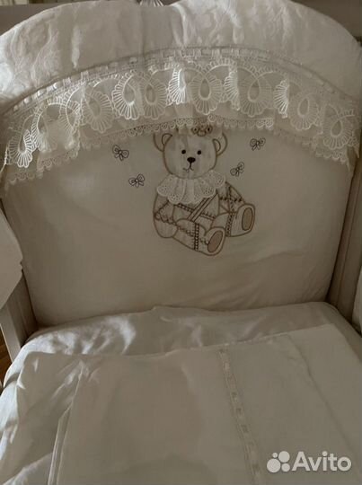 Комплект с балдахином в кроватку Золотой Гусь