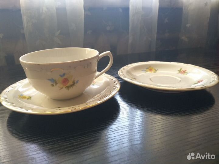Чайная пара и блюдце. Дулево 54г